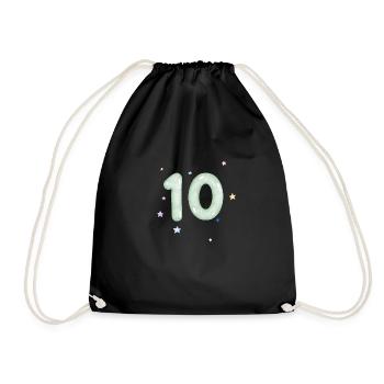 10th Anniversary Watercolor Star - Drawstring Bag - black - Front