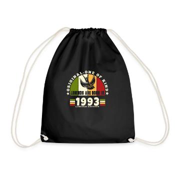 1993 Vintage Birthday Legend Gift - Drawstring Bag - black - Front
