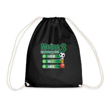 Fußball-Leidenschaft pur - Herzblut-Fan - Turnbeutel - Schwarz - Vorne