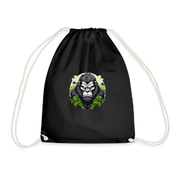 Gorille sauvage en colère combatif sport de motivation - Sac de sport léger - noir - Devant