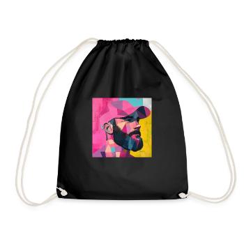 Full beard - Drawstring Bag - black - Front
