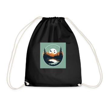 Pure nature: The perfect T-shirt for outdoor lovers - Drawstring Bag - black - Front