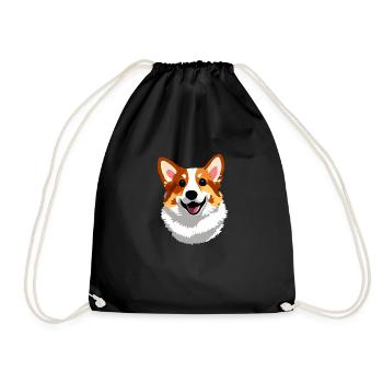 Süßer glücklicher Corgi - Turnbeutel - Schwarz - Vorne