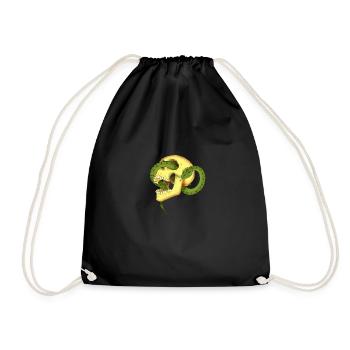 Skull with snake - Drawstring Bag - black - Front
