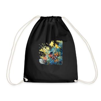 The Wonderland of the Coral Reef - Drawstring Bag - black - Front