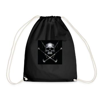 💀 Kopf oder Angel – Dein Style, dein Statement! - Turnbeutel - Schwarz - Vorne