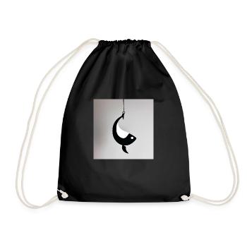 🎣 Eleganter Fisch-Design 🎨 - Turnbeutel - Schwarz - Vorne