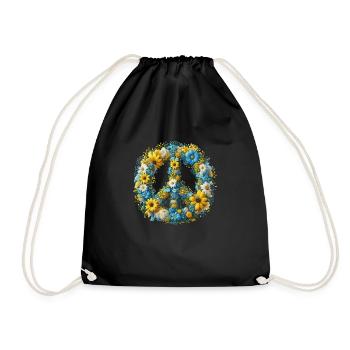 Hippie soul Groovy Summer time peace love Ukraine - Drawstring Bag - black - Front