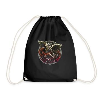 Archangel Saint Religion God Angel Faith Michael - Drawstring Bag - black - Front