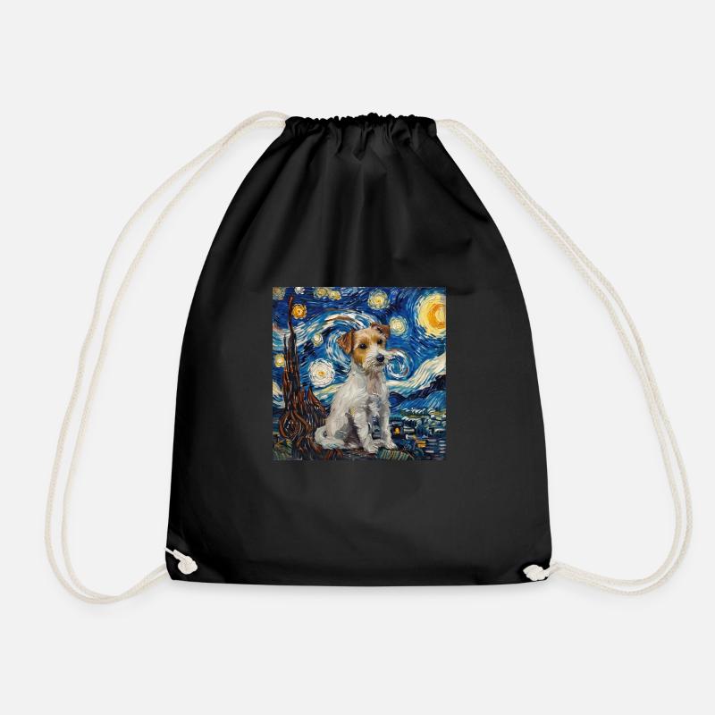Jack Russel Terrier Van Gogh - Turnbeutel - Schwarz