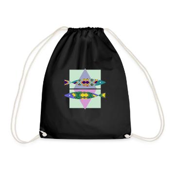 Poissons - Sac de sport léger - noir - Devant