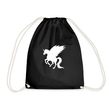 Licorne démone - Silhouette avec des ailes - Sac de sport léger - noir - Devant