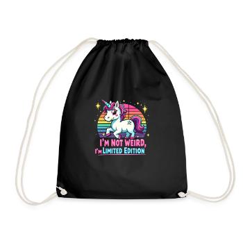 I'm Not Weird I'm Limited Edition Unicorn Rainbow - Drawstring Bag - black - Front