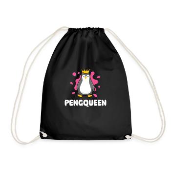 Pengqueen - Penguin Lover Bird Watcher - Drawstring Bag - black - Front