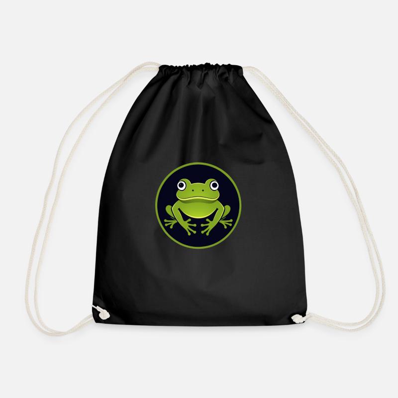 Quirliger Frosch - Turnbeutel - Schwarz
