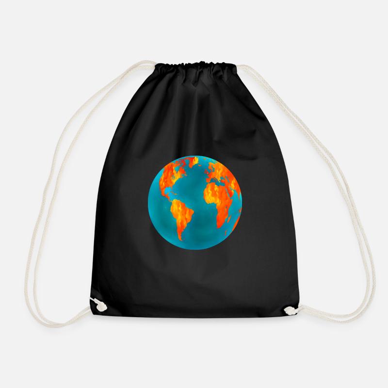 Earth Fire and Ice - Drawstring Bag - black
