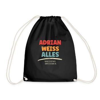 Adrian weiss Alles - Turnbeutel - Schwarz - Vorne