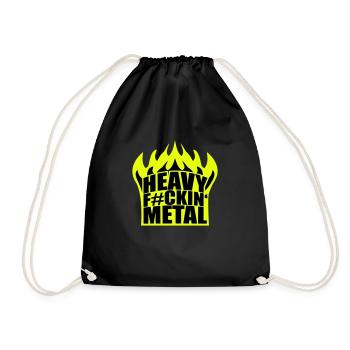 Heavy F#ckin' Metal Hard Rock Music Feuer Flammen - Turnbeutel - Schwarz - Vorne