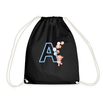 Lettre a bleue ours - Sac de sport léger - noir - Devant