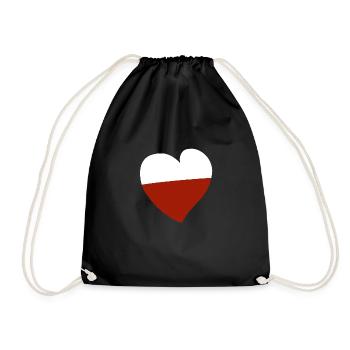 Pologne Cœur - Sac de sport léger - noir - Devant