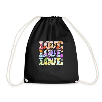 Love - Love - Love - Turnbeutel - Schwarz - Vorne
