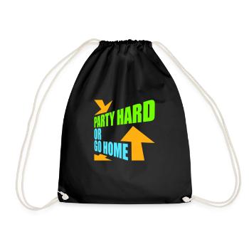 Party Hard Or Go Home Arrows Go Home Logo - Drawstring Bag - black - Front