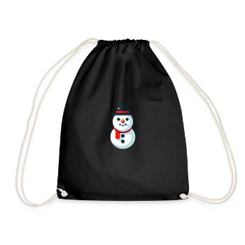 Schneemann mit Schal - Turnbeutel - Schwarz - Vorne