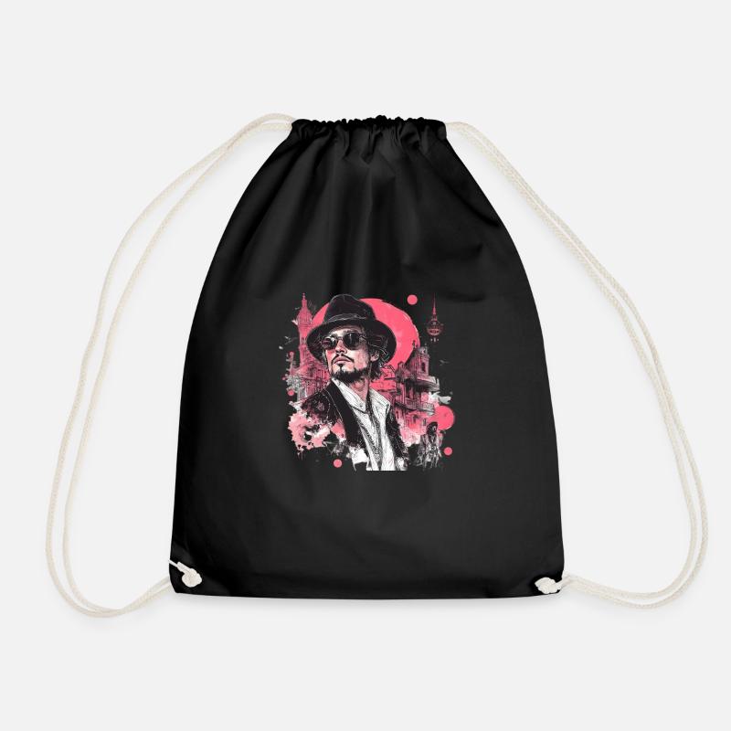 Where retro meets modern ! - Drawstring Bag - black
