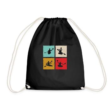 Canoe Polo Canoe Polo Player Retro Style - Drawstring Bag - black - Front