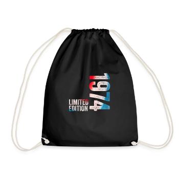 1974 Limited Edition Birthday Gift 1974 - Drawstring Bag - black - Front