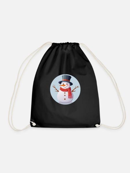 Schneemann - Turnbeutel - Schwarz
