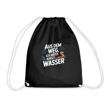 Aus dem Weg, ich muss aufs Wasser - Turnbeutel - Schwarz - Vorne