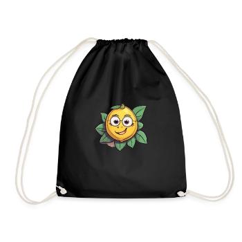 Zitrone Zitrus Frucht Obst - Turnbeutel - Schwarz - Vorne