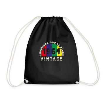 Vintage 1964 Retro - Bursdag - Drawstring Bag - black - Front