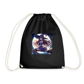 Sorcière d’Halloween sur balai avant la pleine lune - Sac de sport léger - noir - Devant