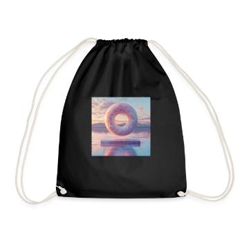 3D Levitating Donut - Drawstring Bag - black - Front