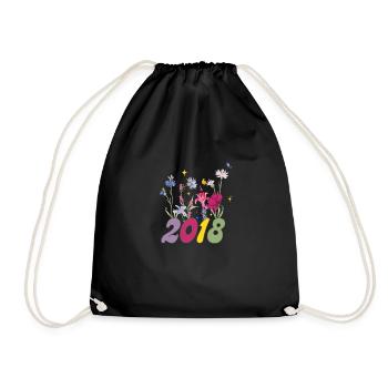 Année de naissance 2018 fleurs sauvages - Sac de sport léger - noir - Devant