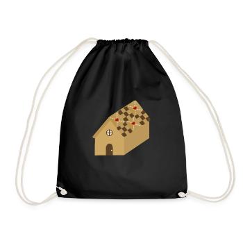 gingerbread house - Drawstring Bag - black - Front