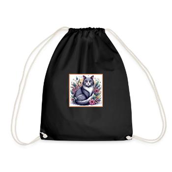 Domestic Cat Gifts - Drawstring Bag - black - Front