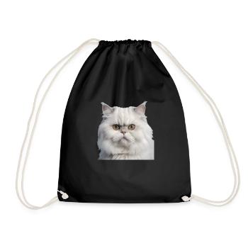 White Persian cat - Drawstring Bag - black - Front