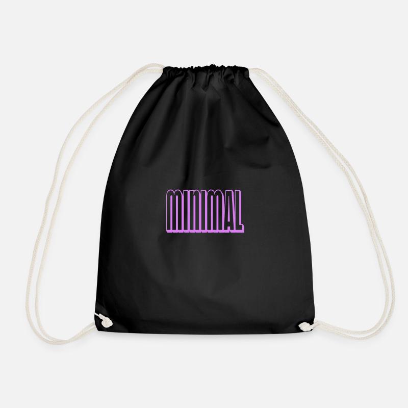 Minimal Purple - Drawstring Bag - black