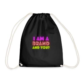 I am a Brand Neon - Drawstring Bag - black - Front