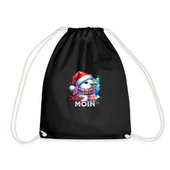 Moin Seagull Christmas - Drawstring Bag - black - Front