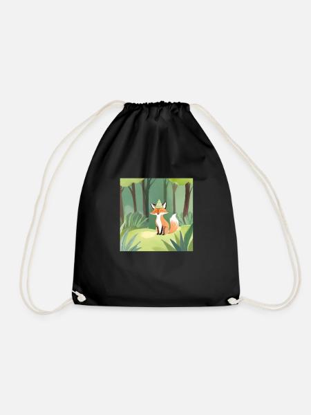 Fuchs im Wald - Turnbeutel - Schwarz