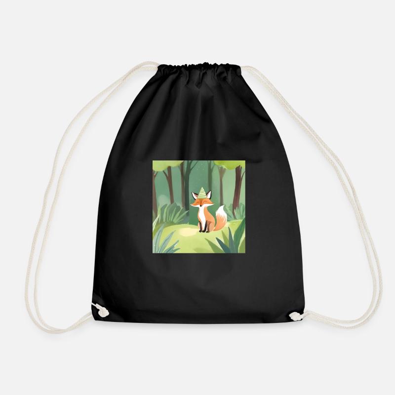 Fuchs im Wald - Turnbeutel - Schwarz