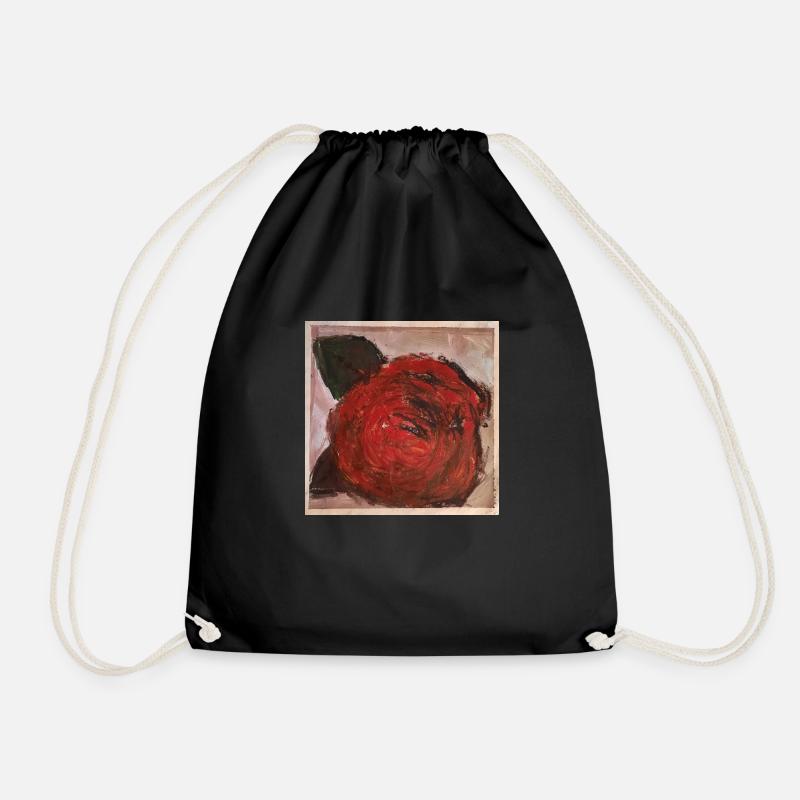 the rose - Drawstring Bag - black