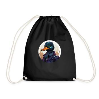 Duck with cigar - Drawstring Bag - black - Front