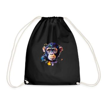 Comparison of humans and chimpanzees - Drawstring Bag - black - Front