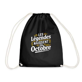 Les légendes naissent en octobre - Sac de sport léger - noir - Devant