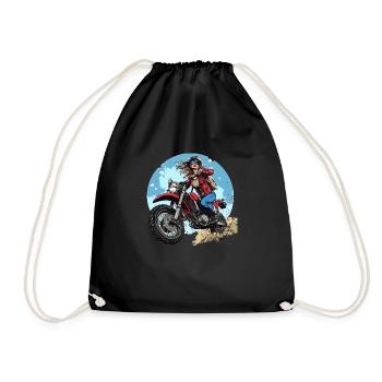 "Speed meets Style – The Ultimate Adventure Print! - Drawstring Bag - black - Front